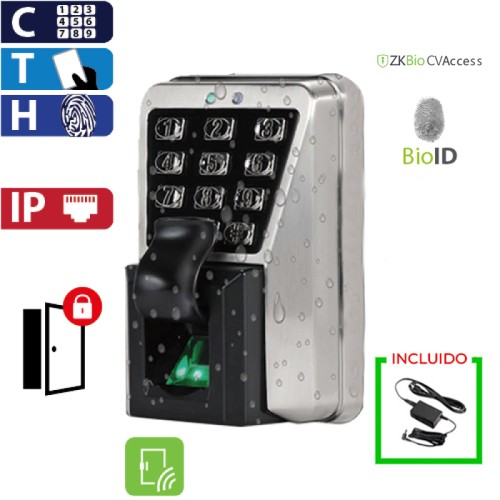                                     Control de Acceso por Huella, Tarjeta y Código, Heavy  ZKTeco (MA500/ID)