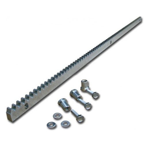 Cremallera de acero galvanizado 30 x 8 mm con orificios y distanciadores para la fijación CAME (009CGZS) Cremallera de acero galvanizado 30 x 8 mm con orificios y distanciadores para la fijación CAME (009CGZS)