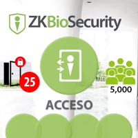      -Software de Acceso ZKBioSecurity V5000 (Licencia permanente para 25 Puertas)  ZKSoftware (ZKBS-AC-P25)