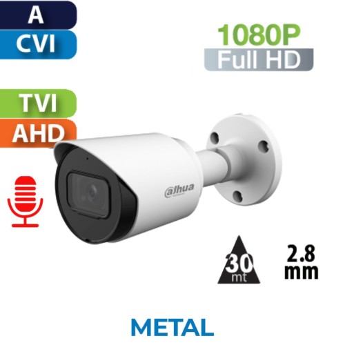      Cámara tipo bala 1080p 2MP / 30m IR Dahua (HAC-HFW1200TN-A)