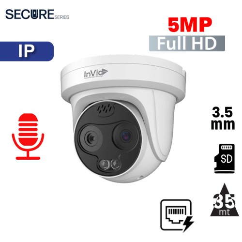 Cámara térmica Ip tipo Domo de 5 megapíxeles (SEC-P5TXIR4TH2)