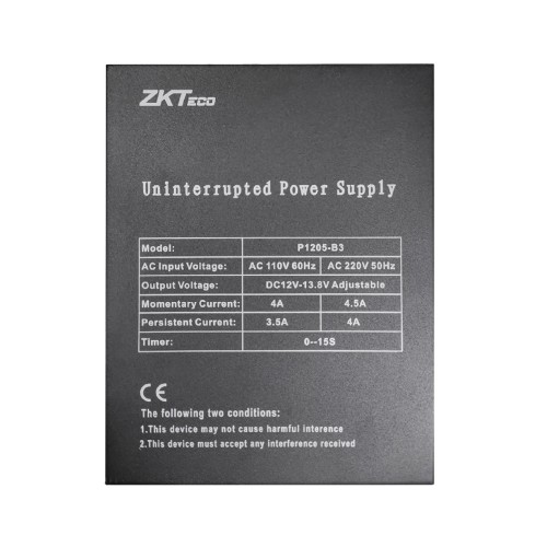 Fuente de Energía con Gabinete ZKTeco (P1205-B3)